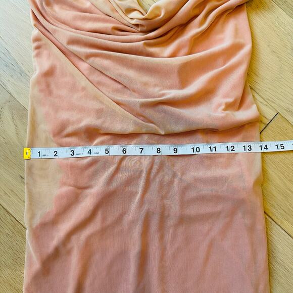 Nicole Paloma Original Hand‑Sewn Raw Edge Mesh Halter Slip Dress – Size S - Picture 5 of 6